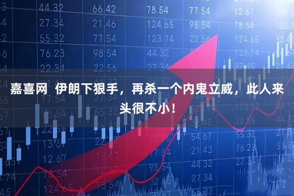 嘉喜网  伊朗下狠手，再杀一个内鬼立威，此人来头很不小！